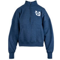 Women's u-state aggies navy half zip crew sweatshirt